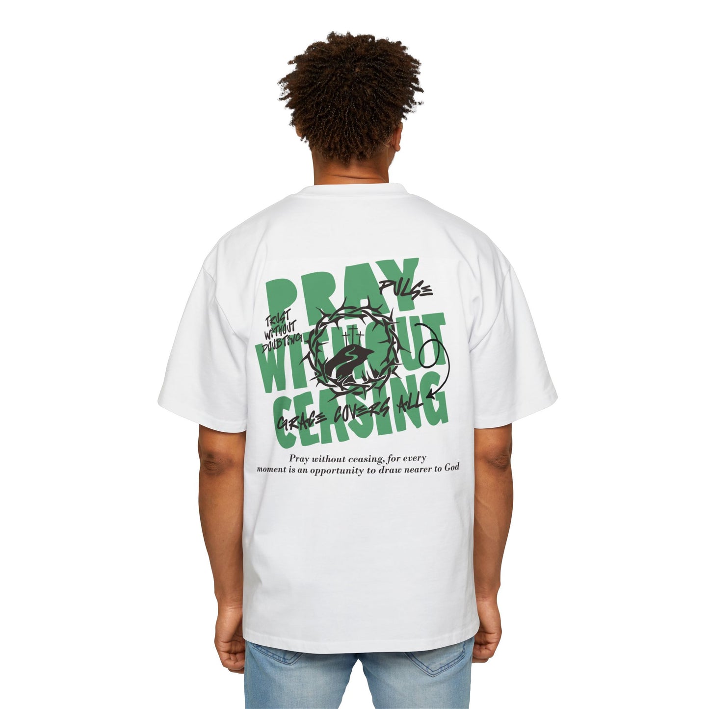 Men's Heavy Oversized Tee with Inspirational Design - Casual Streetwear, Motivational Gift, Relaxed Fit, Graphic Tee, Everyday Wear